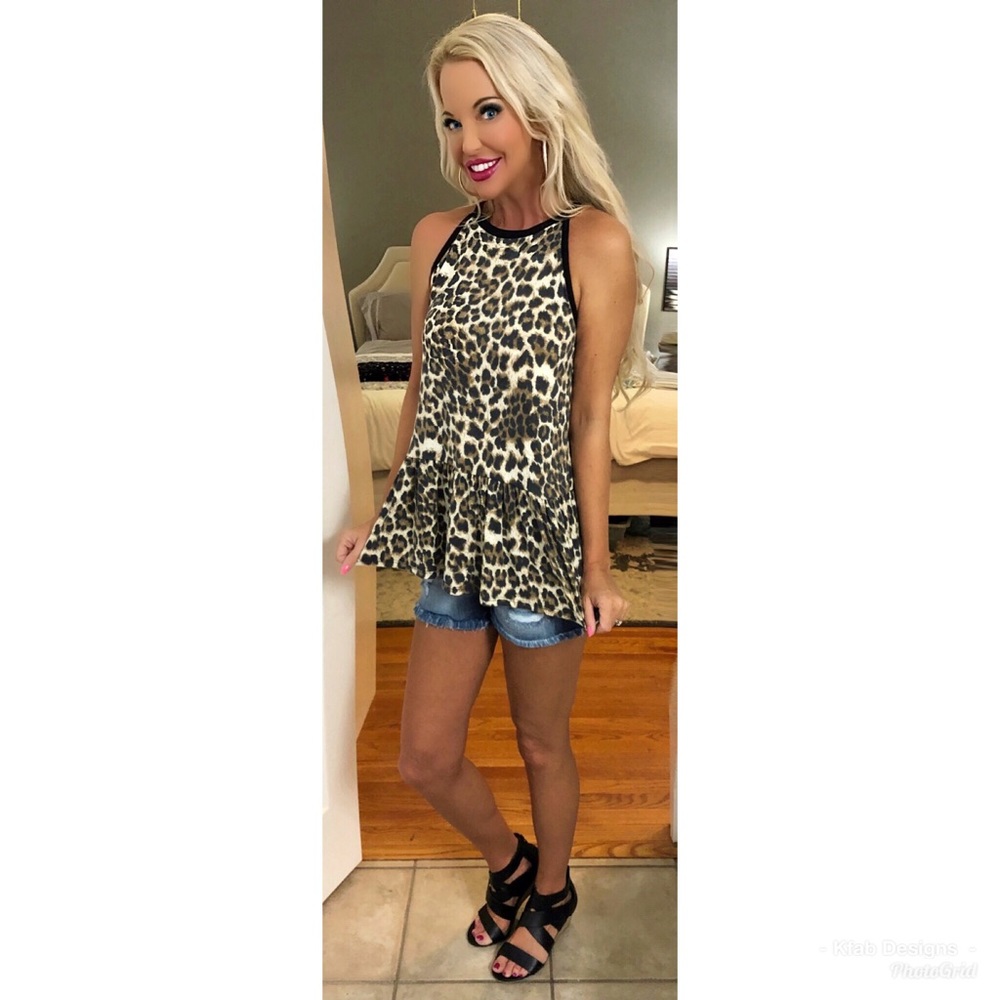 🛍LAST 1! Leopard Print Black Binding Detail Top! - Picture 8 of 8